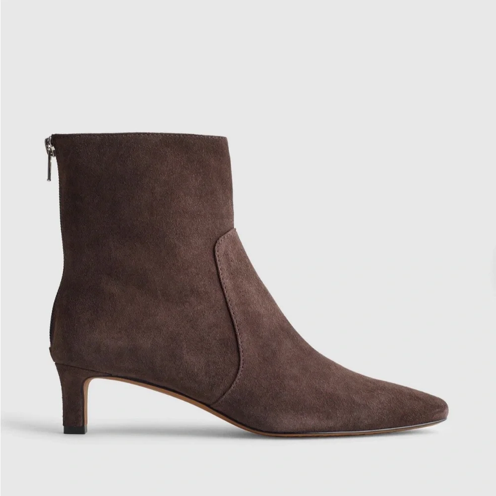 NWOB MADEWELL Women’s The Dimes Kitten-Heel Boot Dark Roast Suede Size 7.5 NR863